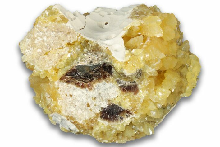 Fluorescent Yellow Calcite Crystal Cluster - South Dakota #323662